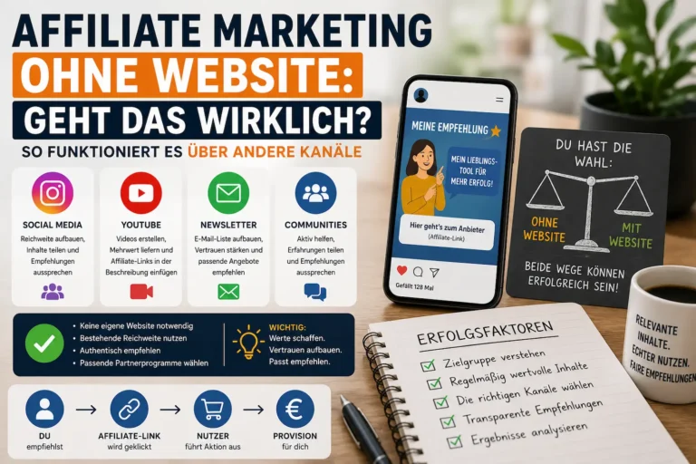 Affiliate Marketing ohne Website – So funktioniert es über andere Kanäle