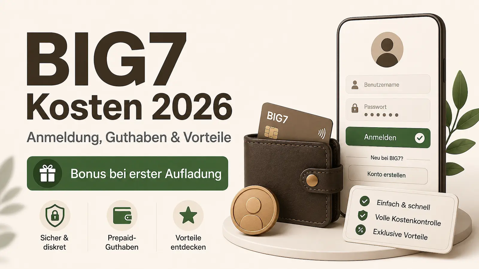 Big7 Kosten – Preise, Guthaben und Bonus bei erster Aufladung