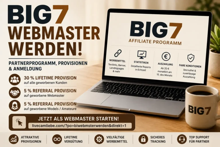 BIG7 Webmaster werden – Partnerprogramm, Provisionen & Anmeldung