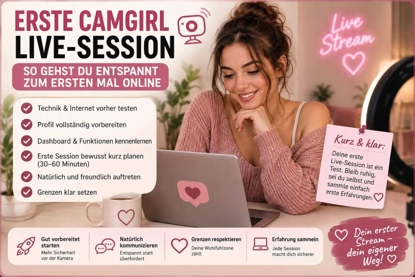Erste Camgirl Live-Session – So gehst du entspannt zum ersten Mal online