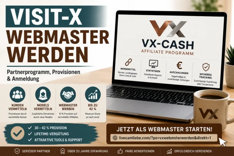 VISIT-X Webmaster werden – VX-CASH Partnerprogramm, Provisionen & Anmeldung